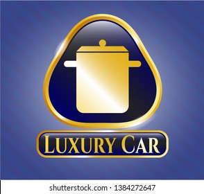  Gold badge with cooking pot icon and Luxury Car text inside