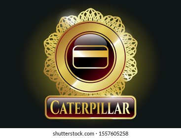  Gold badge with credit card icon and Caterpillar text inside