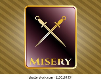  Gold badge with crossed swords icon and Misery text inside
