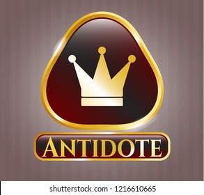  Gold badge with crown icon and Antidote text inside