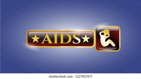  Gold badge with crunch icon and AIDS text inside