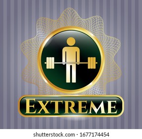  Gold badge with deadlift icon and Extreme text inside