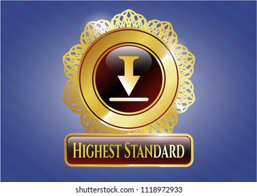  Gold badge with download icon and Highest Standard text inside