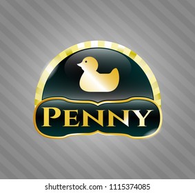  Gold badge or e Gold badge with rubber duck icon and Penny text insidemblem with rubber duck icon and Penny text inside