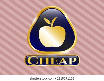  Gold badge or emblem with apple icon and Cheap text inside