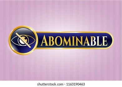  Gold badge or emblem with blind icon and Abominable text inside
