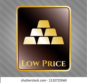   Gold badge or emblem with gold bullion icon and Low Price text inside