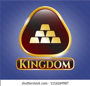  Gold badge or emblem with gold bullion icon and Kingdom text inside