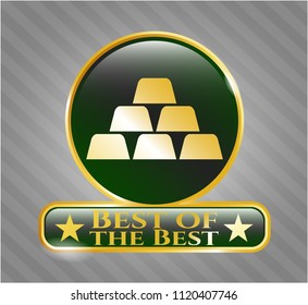  Gold badge or emblem with gold bullion icon and Best of the Best text inside