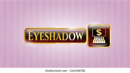  Gold badge or emblem with business congress icon and Eyeshadow text inside