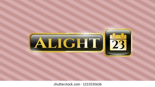  Gold badge or emblem with calendar icon and Alight text inside