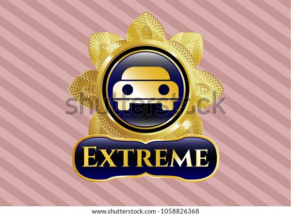  Gold badge or emblem with car seen from front\
icon and Extreme text inside