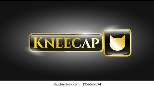  Gold badge or emblem with cat face icon and Kneecap text inside