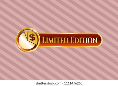  Gold badge or emblem with chart icon and Limited Edition text inside
