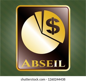  Gold badge or emblem with chart icon and Abseil text inside