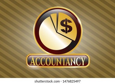  Gold badge or emblem with chart icon and Accountancy text inside