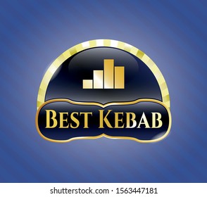  Gold badge or emblem with chart icon and Best Kebab text inside