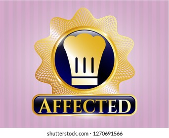  Gold badge or emblem with chef hat icon and Affected text inside