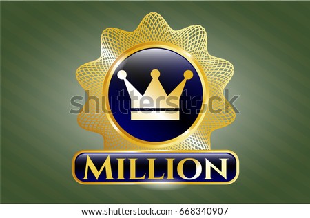  Gold badge or emblem with Crown icon and Million text inside
