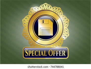  Gold badge or emblem with diskette icon and Special Offer text inside