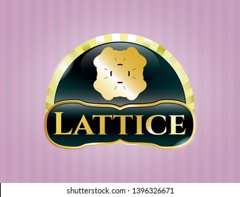  Gold badge or emblem with four leaf clover icon and Lattice text inside