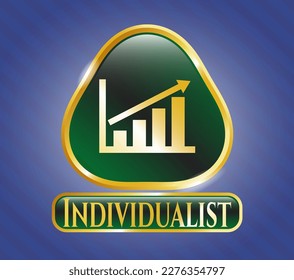 Gold badge or emblem with growth chart icon and Individualist text inside