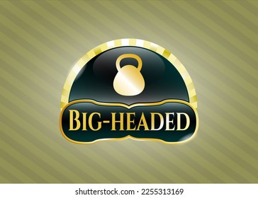 Gold badge or emblem with kettlebell icon and Big-headed text inside