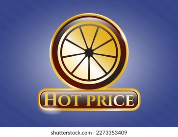 Gold badge or emblem with orange icon and Hot Price text inside