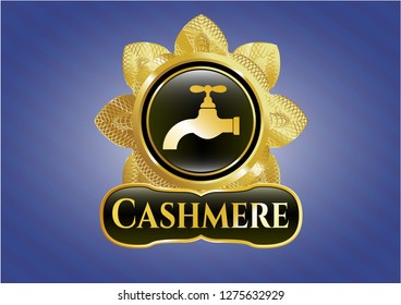  Gold badge or emblem with tap icon and Cashmere text inside
