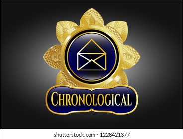  Gold badge with envelope icon and Chronological text inside