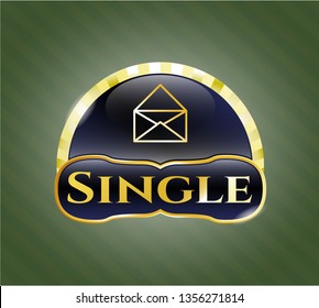 Gold badge with envelope icon and Single text inside
