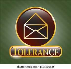  Gold badge with envelope icon and Tolerance text inside