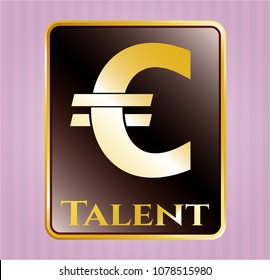  Gold badge with euro icon and Talent text inside