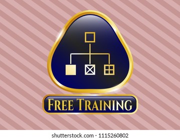  Gold badge with flowchart icon and Free Training text inside
