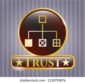  Gold badge with flowchart icon and Trust text inside