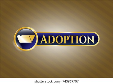  Gold badge with folder icon and Adoption text inside