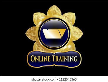  Gold badge with folder icon and Online Training text inside
