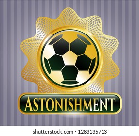  Gold badge with football ball icon and Astonishment text inside