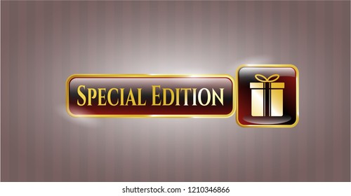  Gold badge with gift box icon and Special Edition text inside