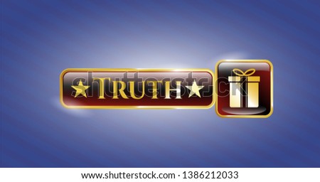  Gold badge with gift box icon and Truth text inside