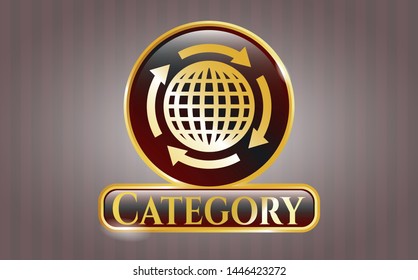  Gold badge with globalization icon and Category text inside