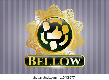  Gold badge with good customer feedback icon and Bellow text inside