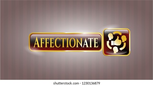  Gold badge with good customer feedback icon and Affectionate text inside