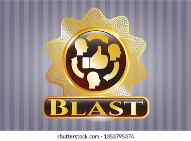  Gold badge with good customer feedback icon and Blast text inside