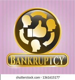  Gold badge with good customer feedback icon and Bankruptcy text inside