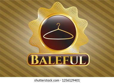  Gold badge with hanger icon and Baleful text inside