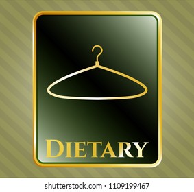   Gold badge with hanger icon and Dietary text inside
