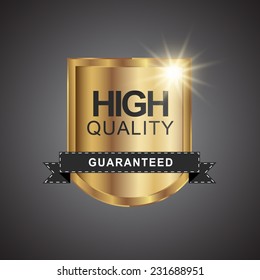 Gold badge with high quality text. Can use for promote product or service.