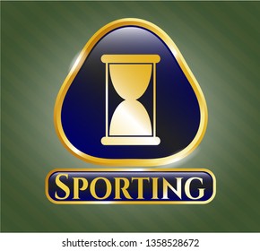  Gold badge with hourglass icon and Sporting text inside