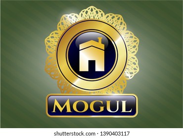  Gold badge with house icon and Mogul text inside